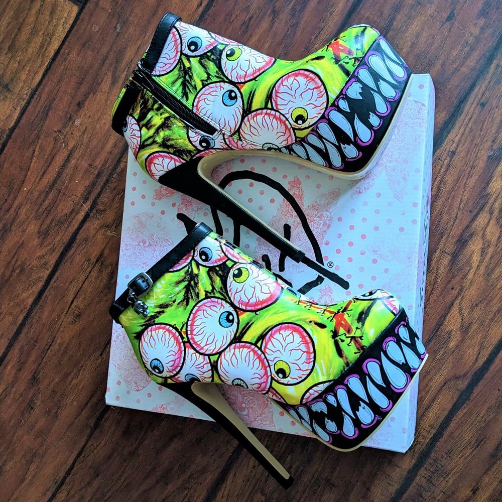 Iron Fist Green and Black Platform Shoes